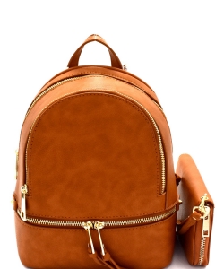 Multi-Compartment Medium Backpack Wallet Set LP1082W TAN